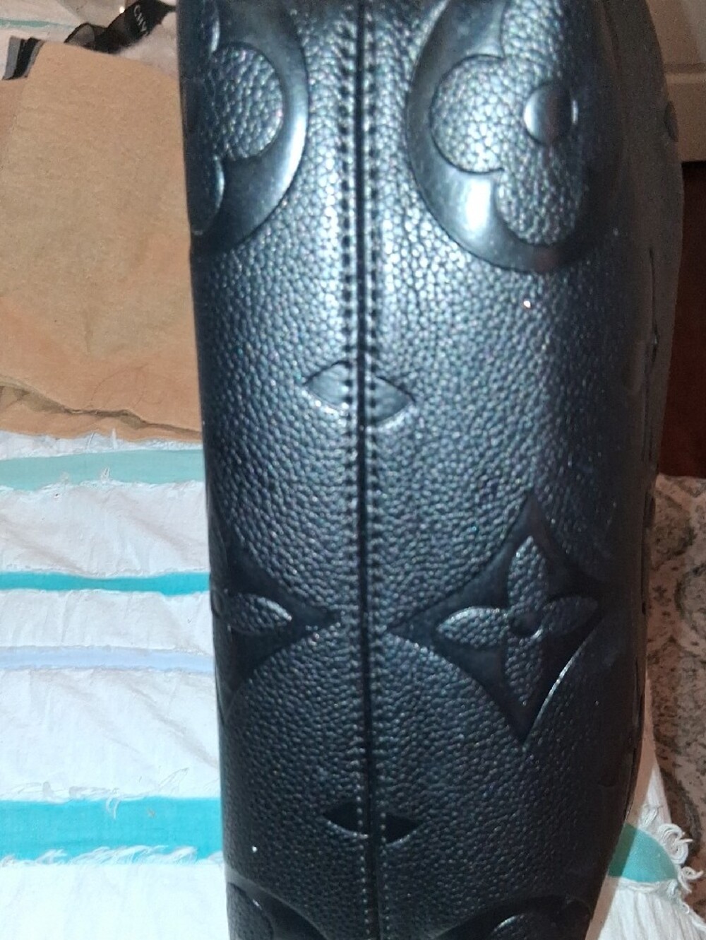 Black Embossed Monogram Purse with Leopard Side Panels, **No Bundle, Firm Price* - Picture 13 of 16